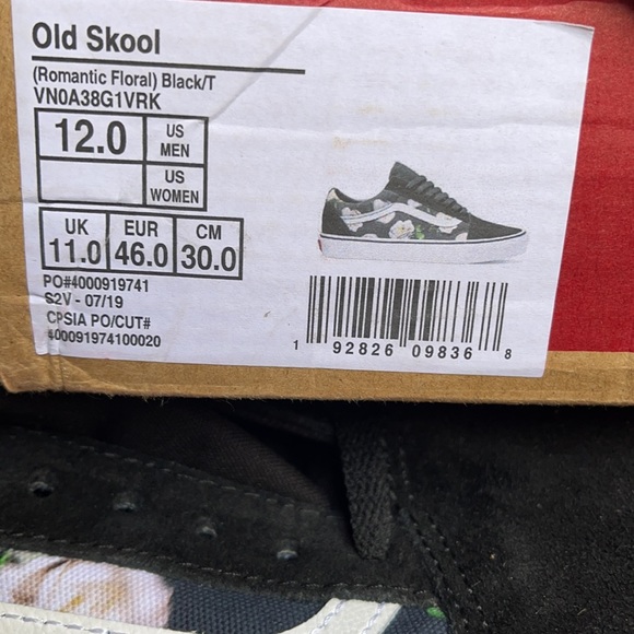 Vans Old Skool Romantic Floral Black/True White MENS - Picture 16 of 16